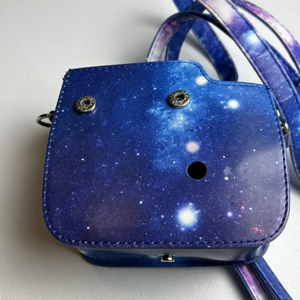 Fujifilm Instax Mini Instant Film Camera Black Blue‎ Galaxy Carrying Case*